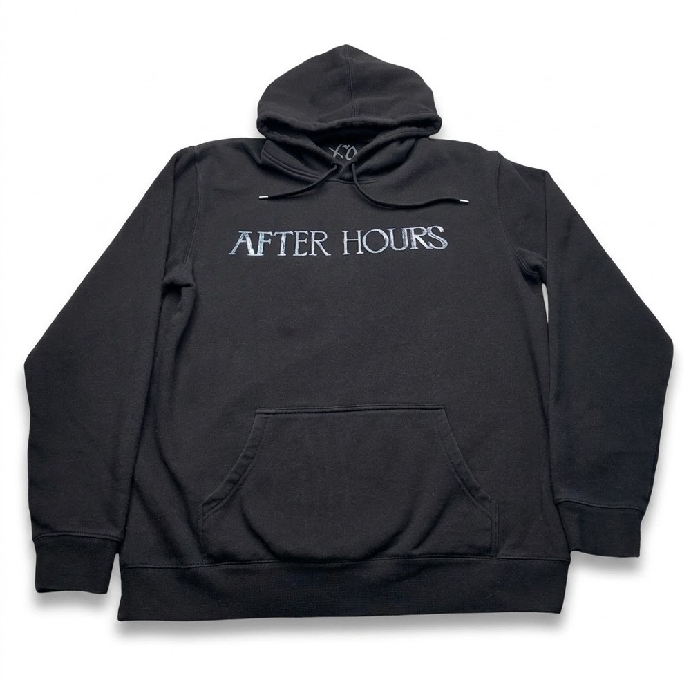 The Weeknd XO After Hours Holographic Logo Pullover Hoodie Black Mens XL Tour